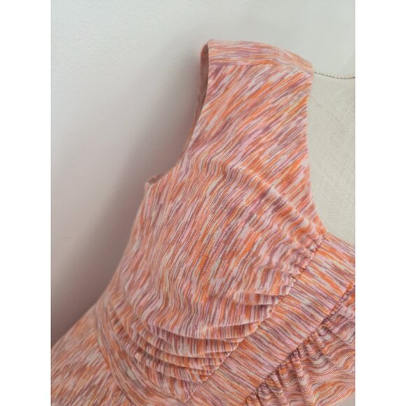 Alex Marie Carmen Orange Knit Ruched Cap Sleeves Sheath V-Neck Lined Dress 10 M - Picture 4 of 14